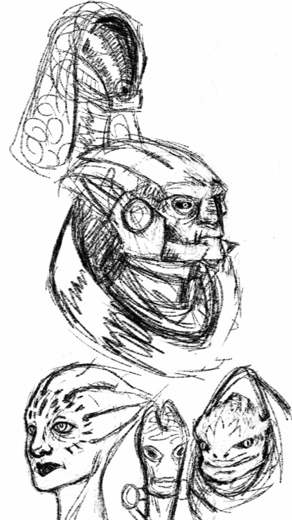 Trying to finger phone doodle some Mass Effect aliens without ref, totally can’t remember what Krogr