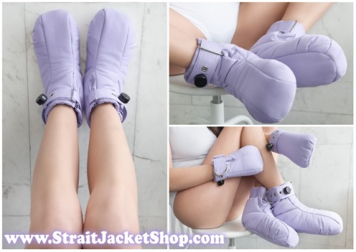 Purple Soft Padded Booties with Segufix locks are available in our shop!www.StraitJacketShop.com