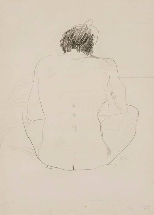 Designedfordesire:untitled (Nude Man Seated, From Behind) (1967), David Hockney