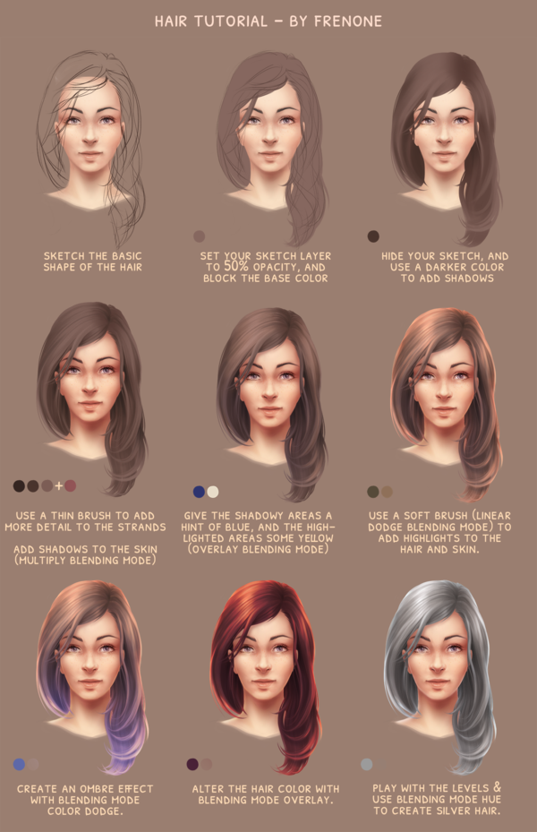How to Art — How to draw hair - tutorial (using Photoshop) by...