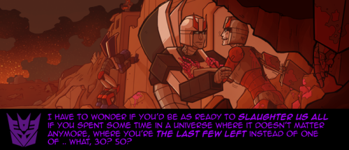 (Opening disclaimer: The quote from choochoomotherslagger is a meme response to Prowl. It&rsquo;