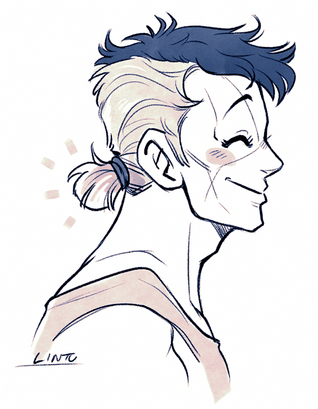 lintufriikki:  tiny ponytail… ;w; Josuke is pouting because he has a “bad hair