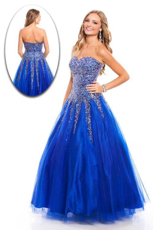 Blue high low prom dresses