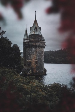 maureen2musings:    The Gothic tower on Lake Vyrnwy     digital_editz   