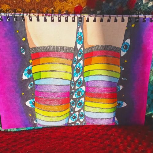 Rainbow Sockies Found my old sketchbook from 2020 and figured this tribute to my aesthetic as a lil 