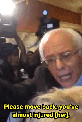 didishy:  micdotcom:  Watch: Bernie Sanders, what a mensch.   please protect him at all cost presidency will absolutely take its toll on him but he’s prepared to give it up to genuinely help other people protect this cinamon roll 