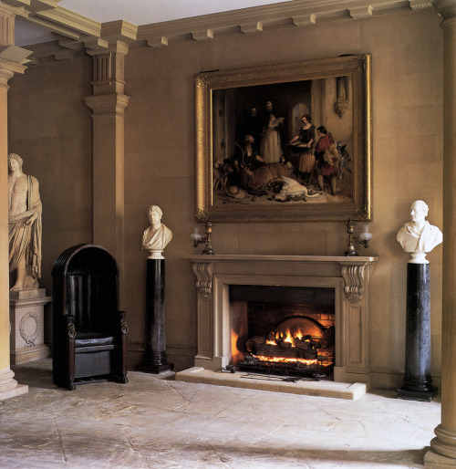 patrickhumphreys:  The North Entrance Hall at Chatsworth, with Sir Edwin Landseer, Bolton Abbey in t