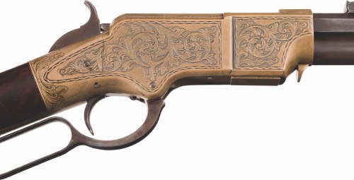 Engraved New Haven Arms Henry lever action rifle, United States, manufactured in 1864.from Rock Isla