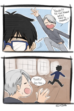 hundredpercentofe:  happy early birthday, victor (12/25)!!! yuuri, please take good care of your old balding husband ;w; this is part one! click here for part two