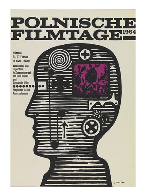 Jan Lenica, poster for “Polnische Filmtage”, 1964. Via MoMA. More to see: pigasus-gallery.de