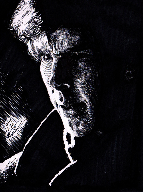 more-art-tea:Benedict Cumberbatch as Sherlock HolmesMS-27:2014.12.30Can be bought on Redbubble