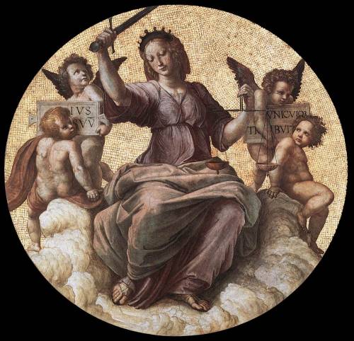 Justice, from the ‘Stanza della Segnatura’, 1511, RaphaelMedium: fresco
