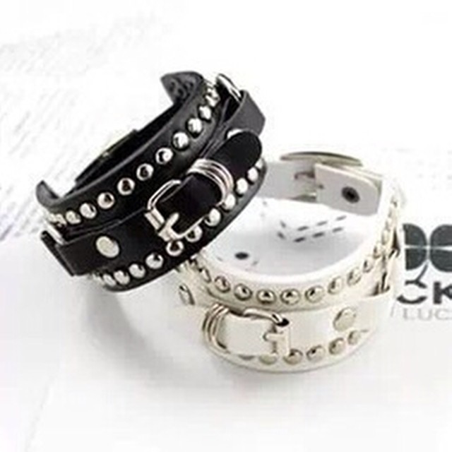 Leather bangle bracelet