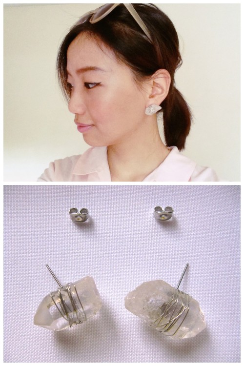 DIY Rough Crystal Earrings from and then… there was Gwen. This is a really DIY with a good tu