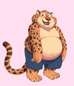 pervy-panda-pr0n:  dexartblarg:  I just wanna hug him and smoosh his face.  Thank you for remembering his Mickey Mouse spot.   can anyone tag me in any clawhauser fan art?? :p