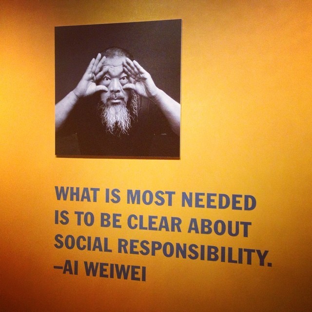 Late night watching “ #AiWeiwei : Never Sorry ” on Netflix … So glad I saw his exhibit at the #BKMuseum …. Intersection of #art and #activism … The role of the #artist #art4 … So many thoughts this evening.