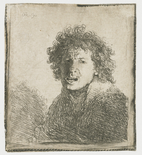 Self-portrait open mouthed, 1630, Rembrandt Van Rijn
