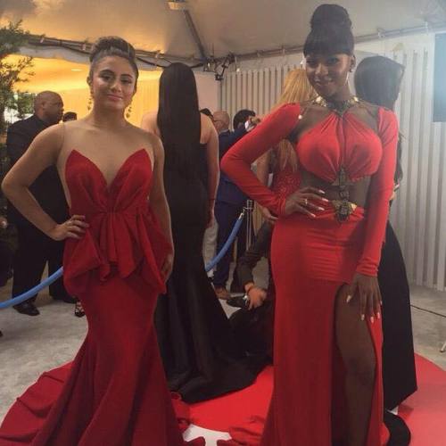 Ally and Normani at the White Carpet of the Latin Billboard Awards