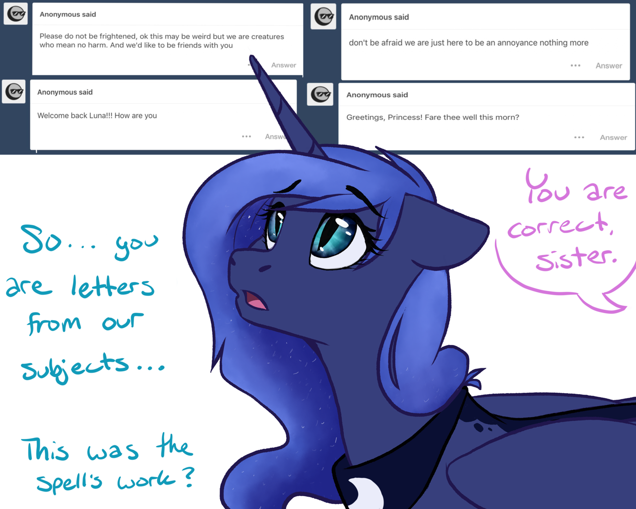 royalsketchbook: ask-moonlitlullaby:   “W-what? I don’t have a crush on Twilight!
