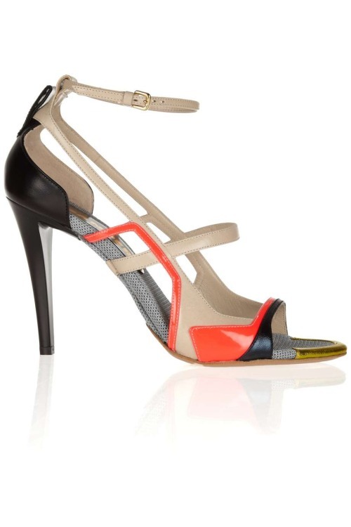 High Heels Blog colorblock-style: Color-block leather sandalsShop for more… via Tumblr