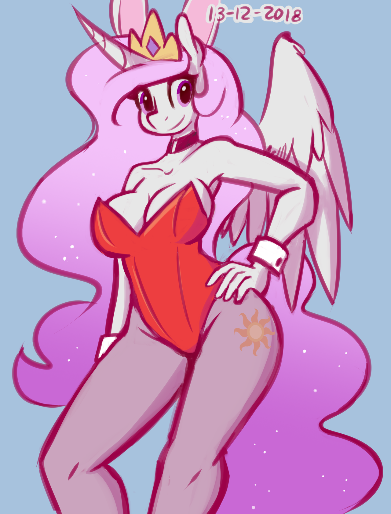 Drawin’ it again but better~Pink mane Celestia is underrated