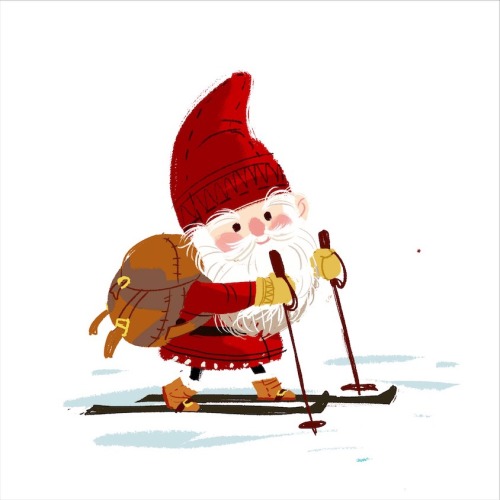kimdraws:Skiing Santa!
