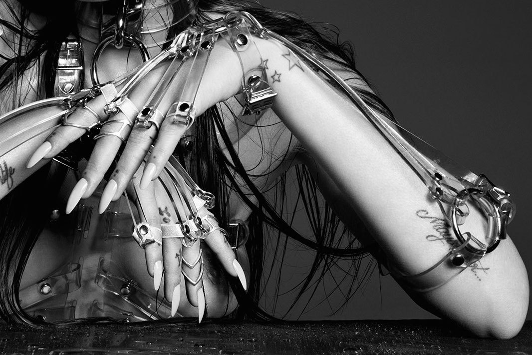zanabayne:  Details - Catherine McNeil styled in a custom Zana Bayne Skeleton Harness