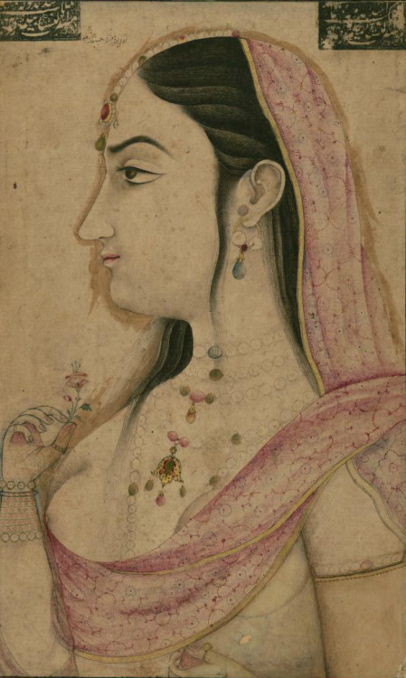 Anonymous Mughal artist, Portrait of Lal Kunwar, consort wife of Mughal emperor Jahandar Shah 18th c