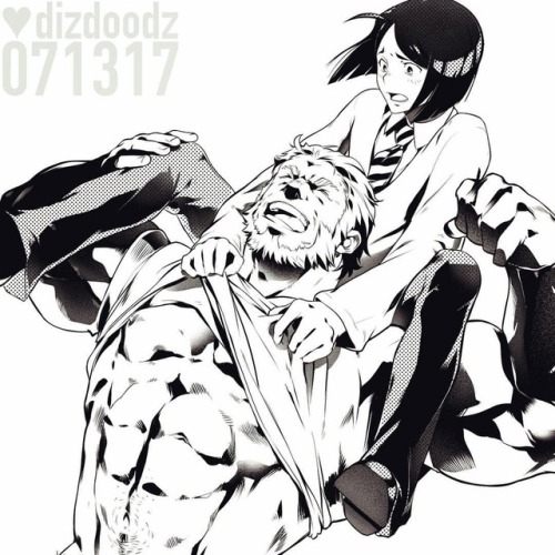 dozdudz:  Rider and his master. I really enjoyed inking this 🖤 #dizdoodz #rider #fatezero #anime #bara #gay #gayart #shirtless #muscle