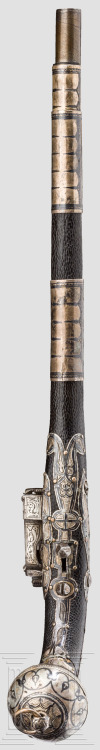 Silver niello miquelet pistol, the Caucasus, circa 1860.from Hermann Historica