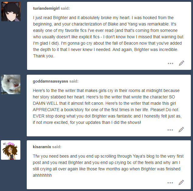 Thank you for these messages – they’re the ones that make me the most happy,