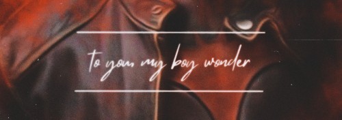 To You, My Clever Boy, My Boy Wonder. To You, Who I Will Never Know. To You Who Will Never Be Saved.