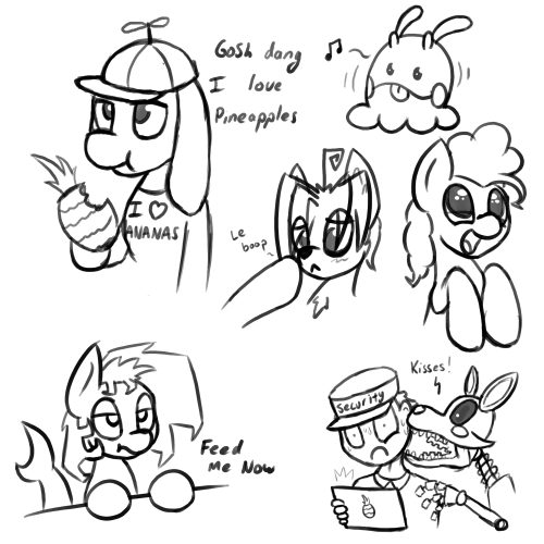 xenithion:  Thanks guys, this was a good distraction “A donkey eating a pineapple” Subjectnumber2394 “draw kisses” Siebe “draw your OC” vinylmoon “Best Pink Pone” Adurot “Goomy!” shepardshotfirst