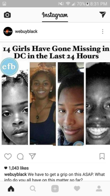 trelesire:  the-jojobeans:  211 black women/girls gone missing in January ALONE This is really infuriating  Not one damned Amber Alert.