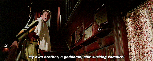 horrorfilmgifs:You’re a creature of the night Michael, just like out of a comic book!