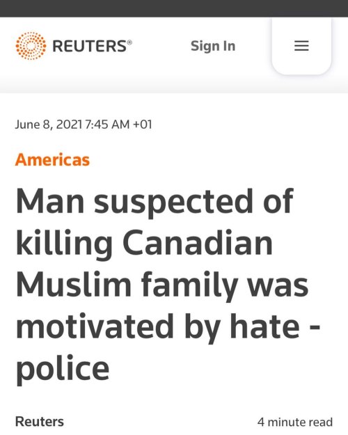 “A man accused of killing four members of a Canadian Muslim family by running them over in his