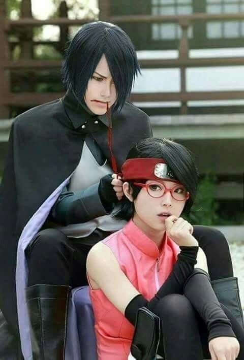 akaigami:Anime: Boruto: The Next GenerationCharacters: Sasuke Uchiha, Sarada Uchiha