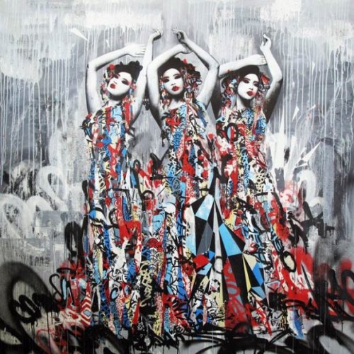 nightofmisty:  Geisha Street Art. 