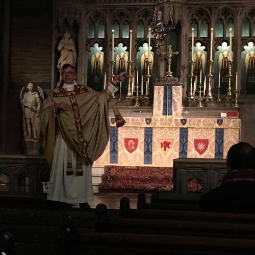 The Rector #preaching at the 9 AM Sung Mass as we celebrated the parish&rsquo;s Feast of Dedication 