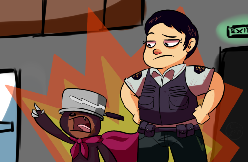 conlin-arts: I wanted to do something for this whole Miss Officer and Mr. Truffles thingy. I tried t