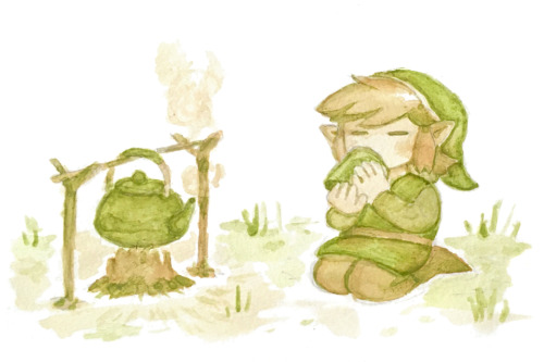 tea break link i painted with matcha & black tea! ☕️٩( ‘ω’ )و