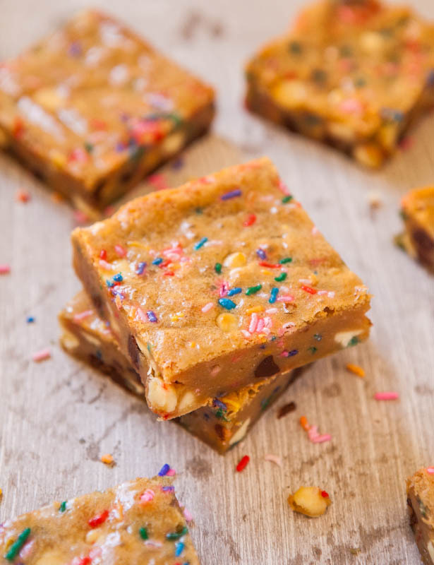 ladyinterior:  Chewy Sugar Sprinkles Cookies Cookie Butter Funfetti Triple Chip Bars
