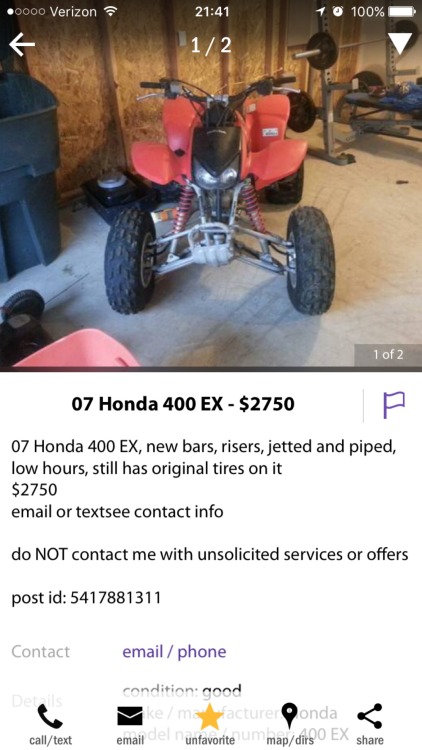 Sooo I bought a quad the other day😏😂 just the mini one until my tax return hits and then the real one will be all mine, tested it out today and just needs a couple things but he’s coming down on the price to match the cost of the parts needed