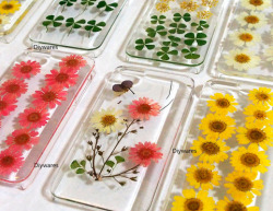cute-etsy:  Real pressed flower phone cases