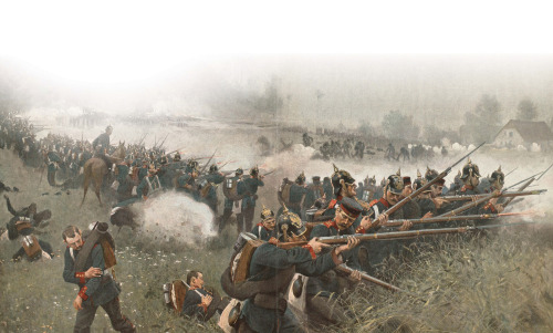 Battle of Königgrätz, 3rd June 1866 by Carl Rochling.