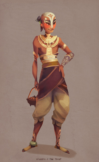 erysium:  Character/creature designs from my concept art class - my prompt was Aladdin!