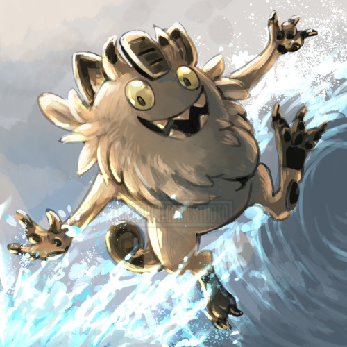 friedunicornstudio:The Pokémon speedpaints continue! Here’s a Galarian Meowth, terror o