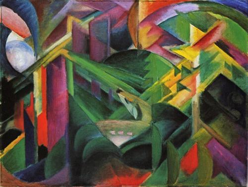 Deer in a Monastery Garden, Franz Marc, 1912