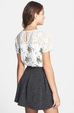 easy-breezy-blouses:  Lush Lace Yoke Print