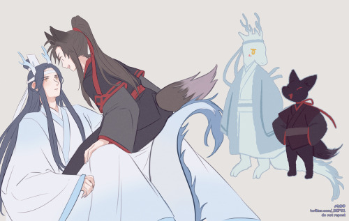 More Dragonji + Foxxian doodles ^^(didn’t know how to strategically cen/sor one of these and might g